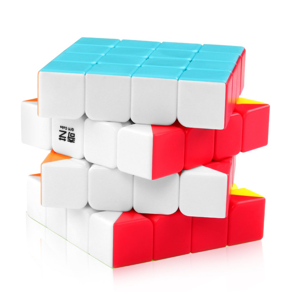 D-FantiX Stickerless 4x4x4 Speed Cube, Smooth Turning Fidget Toy for Adults