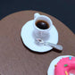 1:12 Scale Miniature Coffee Cup with Spoon - Dollhouse Scene Accessory for DIY Summer Table Setting, Desktop Display, Realistic Resin Mug Prop