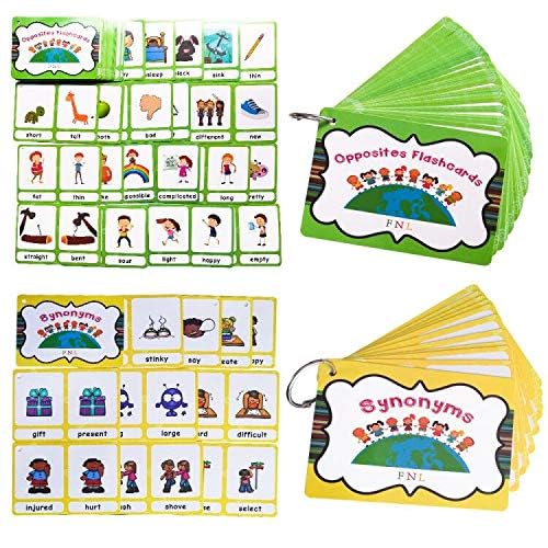 Richardy 20 Groups Synonyms/100 Groups Antonyms 2 Themes Flashcards Building Vocabulary Pocket Cards Educational Learning Toys Pre-Kindergarten