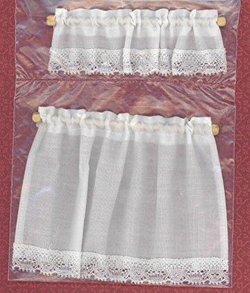 Dollhouse Miniature Cottage Curtains in White by Barbara O039;Brien