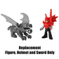 Imaginext Replacement Parts for Fisher-Price Blazing Battler's Dragon Playset - HCG66 ~ Replacement Figure in Black and Silver, Helmet and Sword