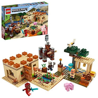 Lego 21160 Minecraft The Illager Raid Village Building Set with Ravager and Kai, Adventure Toys for Kids