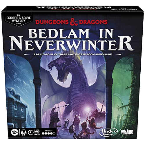Hasbro Gaming Dungeons & Dragons: Bedlam in Neverwinter Board Game, Escape Room, Cooperative Strategy Games for Ages 12+, 2-6 Players, 3 Acts Approx