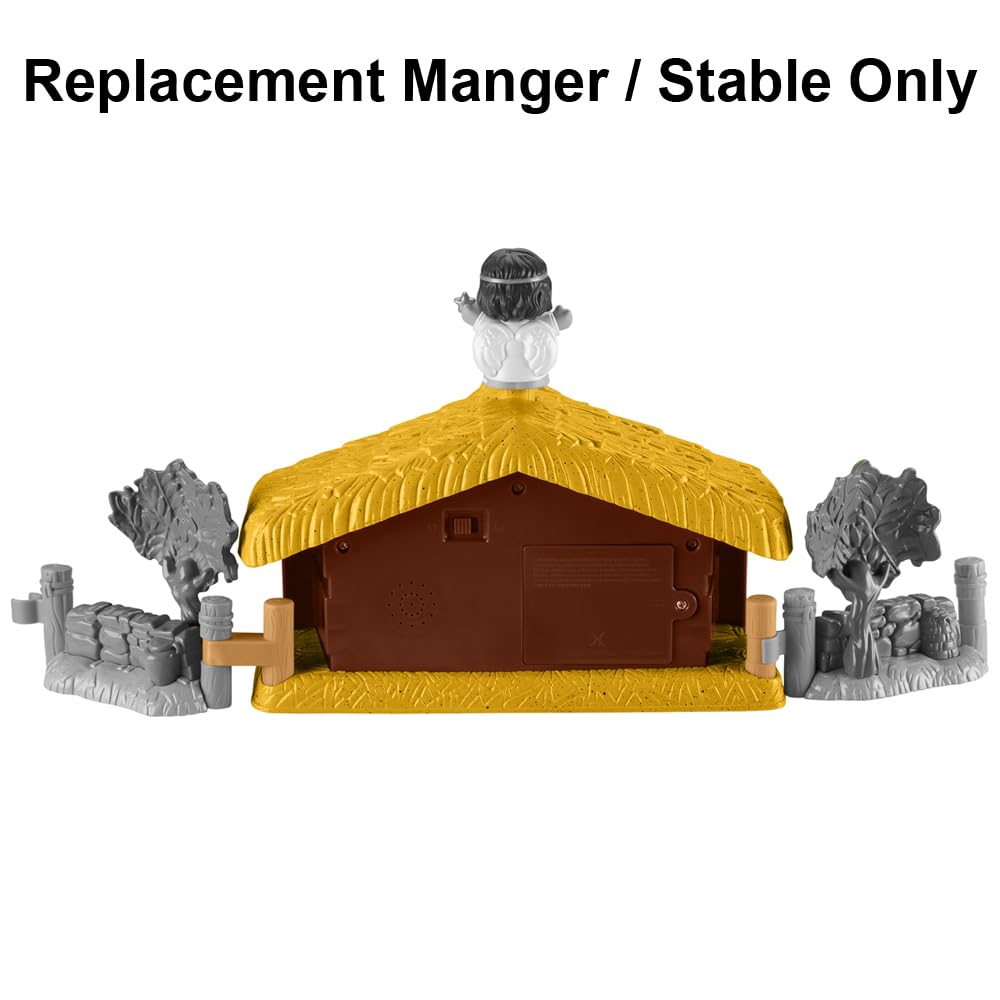 Replacement Part for Fisher-Price Little People Nativity Set - HMX70 ~ Manger/Stable ~ Plays Music When Pressed and Star Lights Up ~ Works Well
