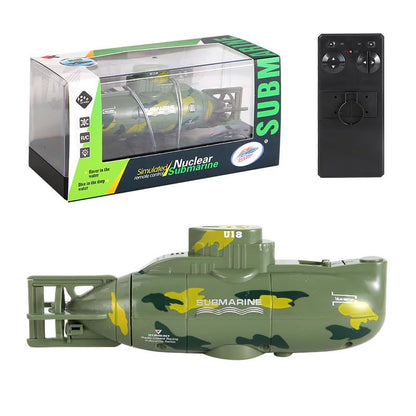 ynapmoc Mini RC Submarine Waterproof Electric Military Model, 6 Channel RC Toy, Ideal Water Diving Gift for Kids (Green)