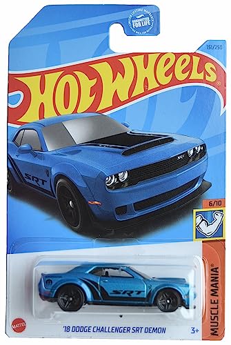 Hot Wheels '18 Dodge Challenger SRT Demon, Muscle Mania 6/10 [Blue] (HCW30-M9C0P)