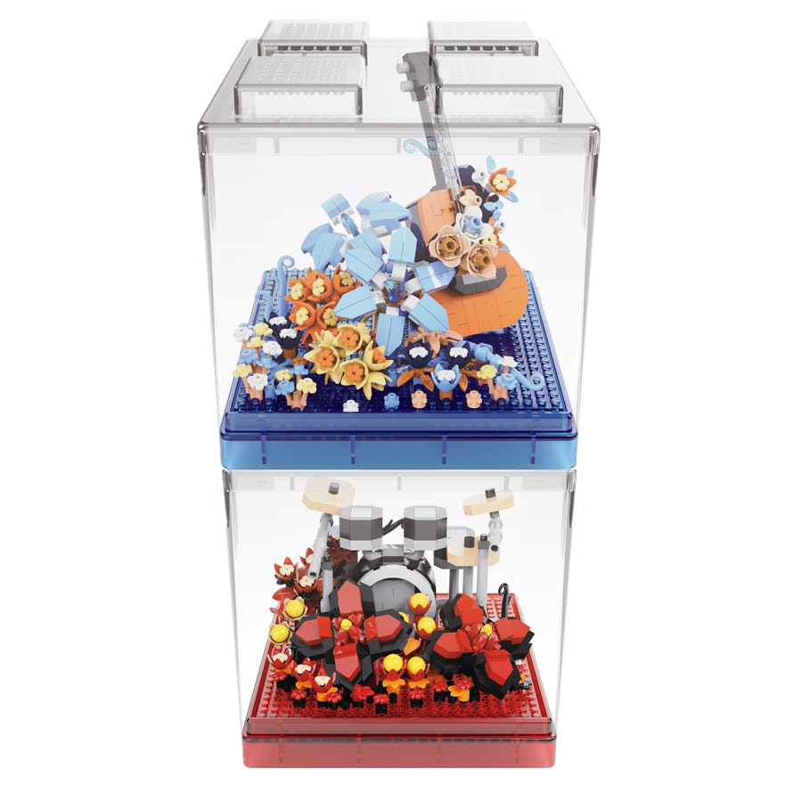 Musical Instruments Micro Blocks Building Sets,Classical Famous Building Block Set,1500 PCS for Adults and Kids,Guitar and Drum Set with Clear Plastic