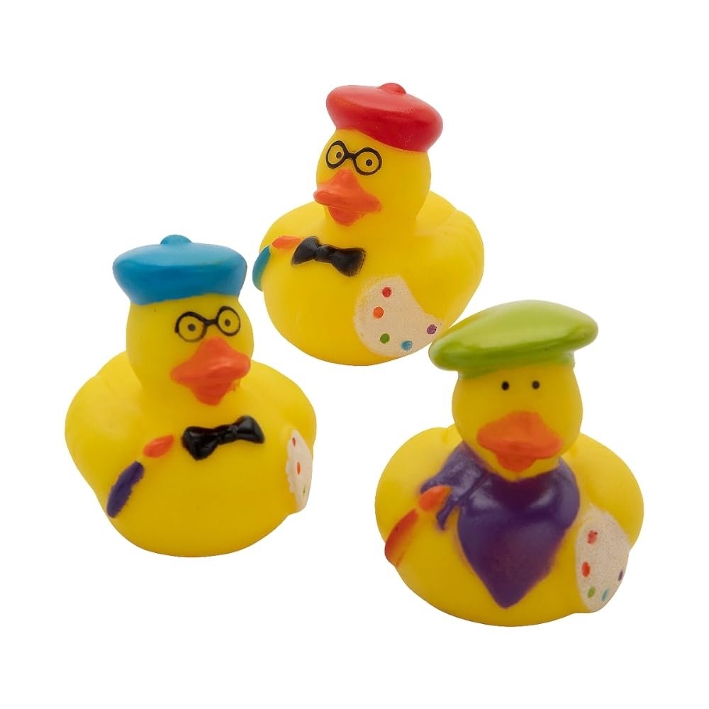 Fun Express Rubber Ducks, Assorted Styles Birthdays, Grand Events, Party Favors, Table Decorations, Treasure Chest Supplies (Artist) - VBS Vacation
