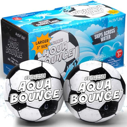 Activ Life Ultimate 2 Pack 3" Larger Water Skip Balls, Fun Swimming Pool & Beach Bouncing Toys for Kids, Teens, and Family, Great for Birthday Gifts