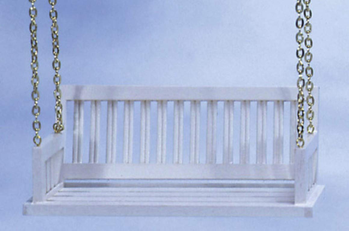 Melody Jane Dolls Houses Dollhouse Miniature Porch Swing, White Finish #CLA74083