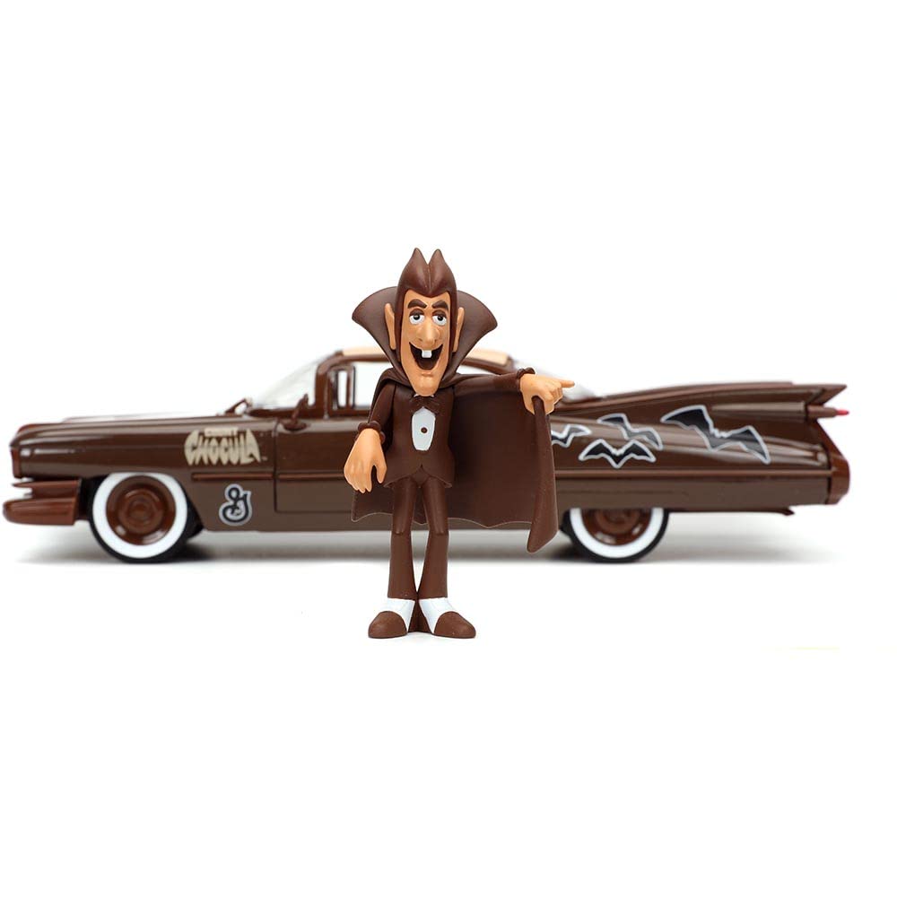 Jada Toys Count Chocula 1:24 1959 Cadillac Coupe DeVille Die-Cast Vehicle with Count Chocula Figure, Toys for Kids and Adults