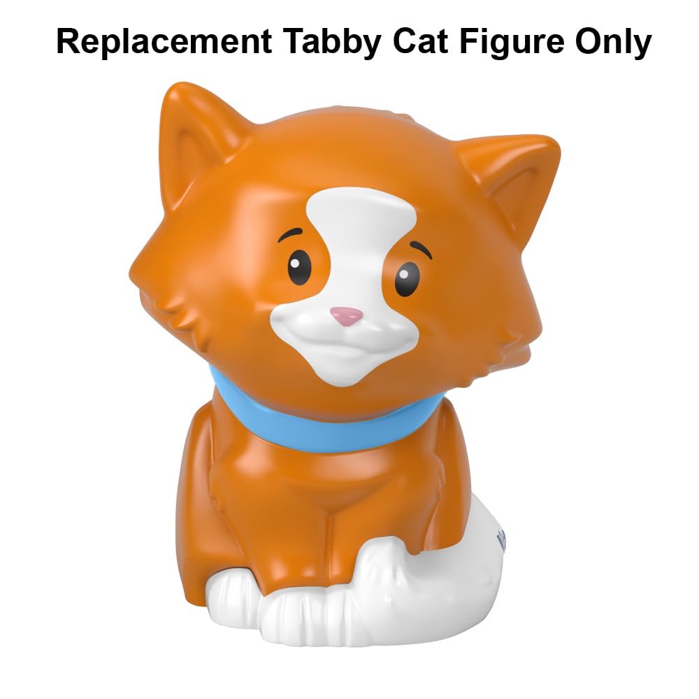 Fisher-Price Replacement Part Little People Family Playset - HBW72 ~ Replacement Orange Tabby Cat Figure ~ Wearing Blue Collar ~ Works Great with