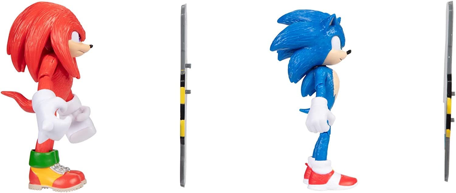 Sonic 2 Movie 4" Action Figure 2 Pack - Sonic & Knuckles, Red