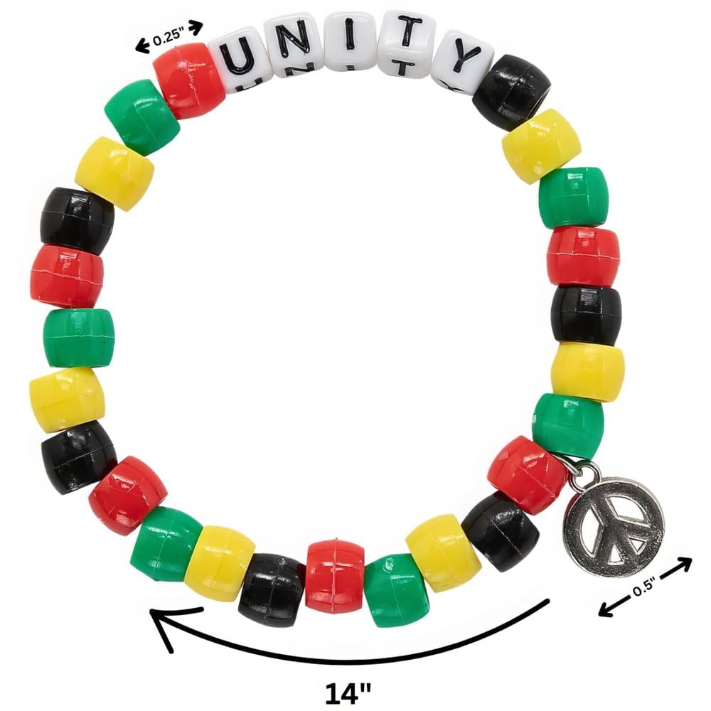 Fun Express African Unity Pony Bead Bracelet CK-12 - Craft Kits - 12 Pieces