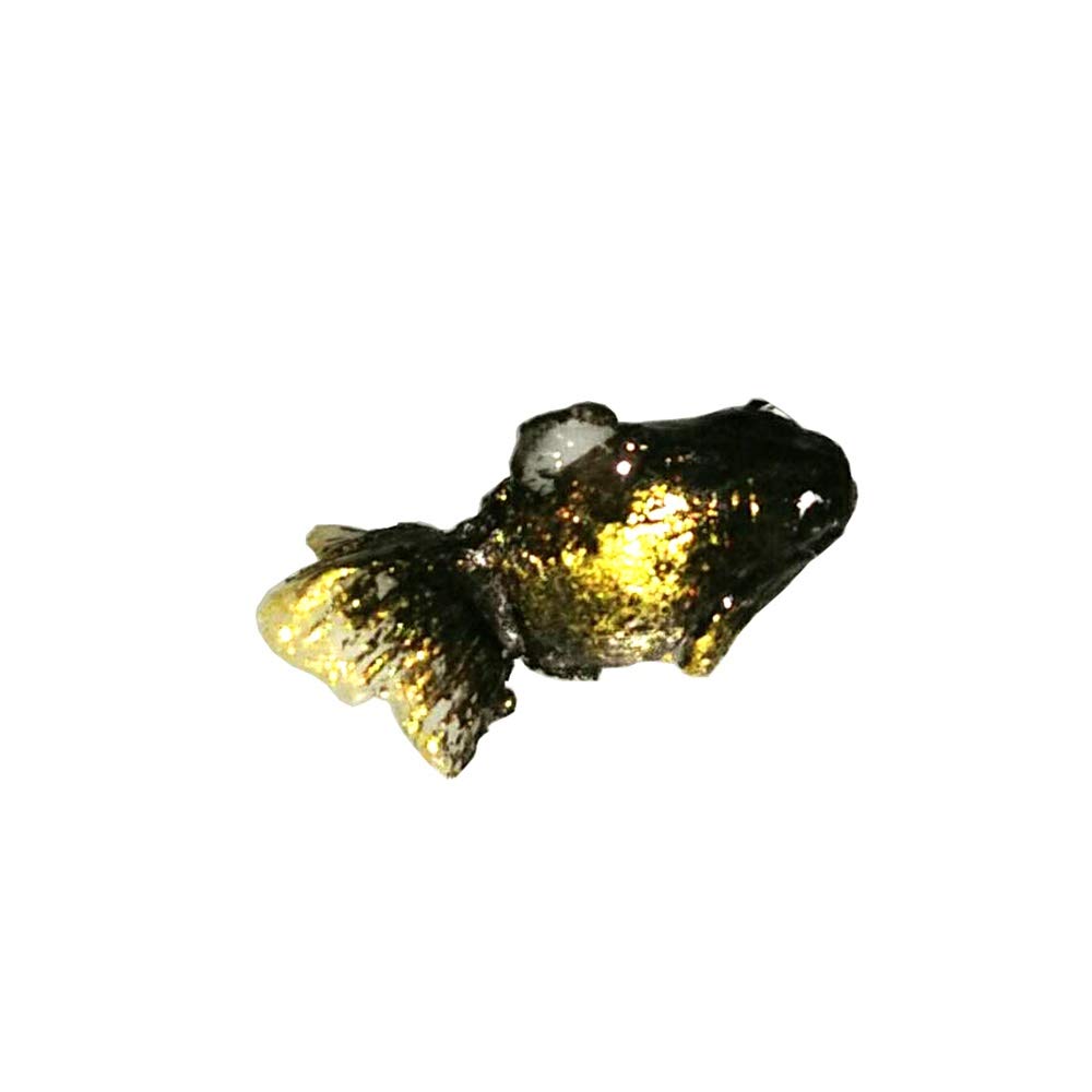 An_Shop 10pcs Artificial Animal Accessories Clay Goldfish Packs Miniature Figurine Mini Decorative for DIY Ornament Craft DIY Dollhouse Black-Gold
