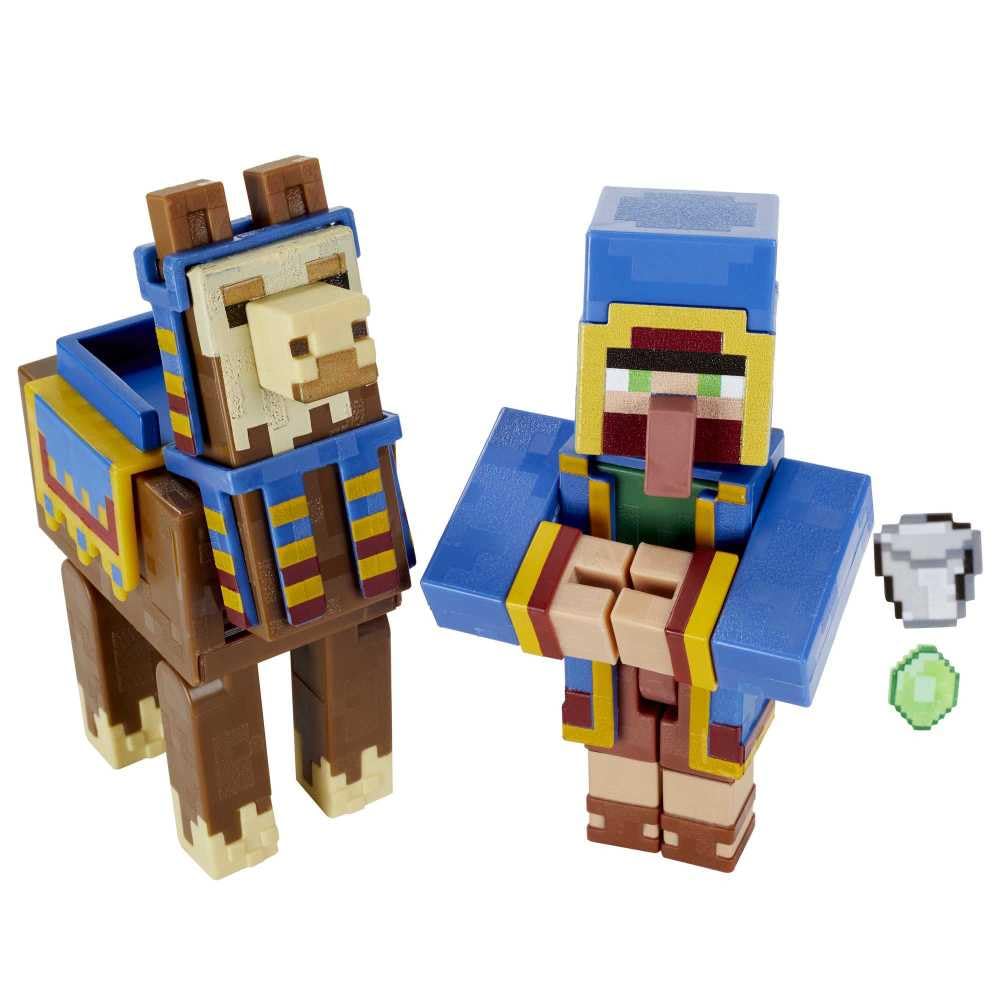 Minecraft Wandering Trader and Llama Deluxe Figure 2-Pack