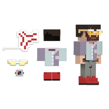 Mattel Minecraft Creator Series Action Figure & Accessories Set, Camp Enderwood Expansion Pack with Rougarou & Anger Vein in 3.25-inch Scale, Pus DLC