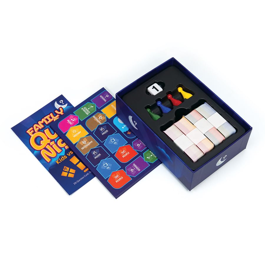 Outset Media Family Quiz Night - Kids vs Adults - Over 200 Cards for 2 or More Players Ages 8 and up