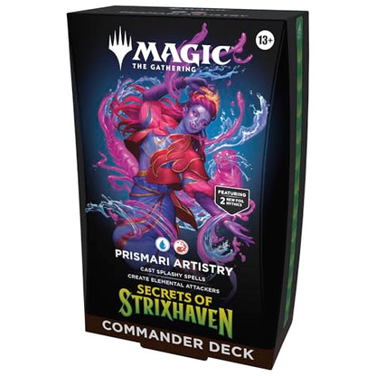 Magic: The Gathering Secrets of Strixhaven Commander Deck - Prismari Artistry (100-Card Deck, Deck Box + Accessories)