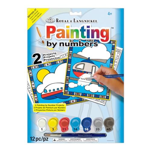 My First Paint By Number Kit 8.75"X11.375" 2/Pkg, Airplane & Helicopter