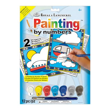 My First Paint By Number Kit 8.75"X11.375" 2/Pkg, Airplane & Helicopter