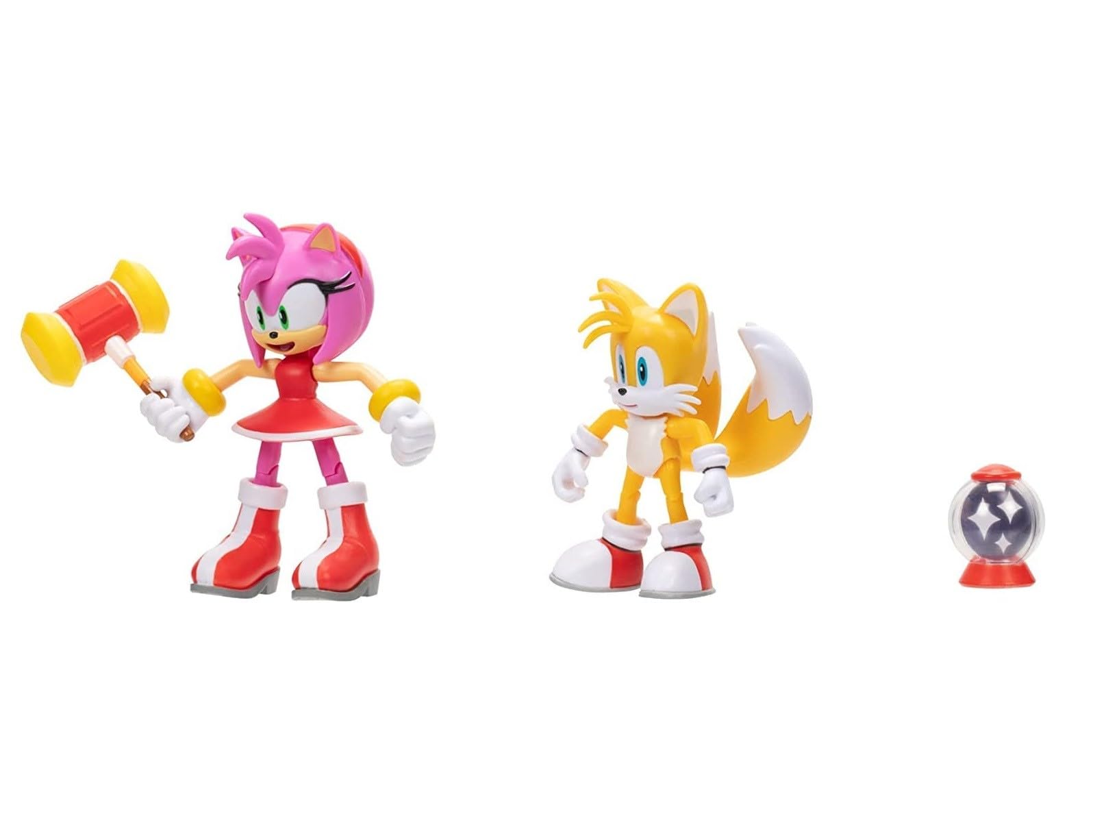 JAKKS Pacific Sonic the Hedgehog Sonic 4" Action Figure 2 Pack - Modern Tails & Modern Amy