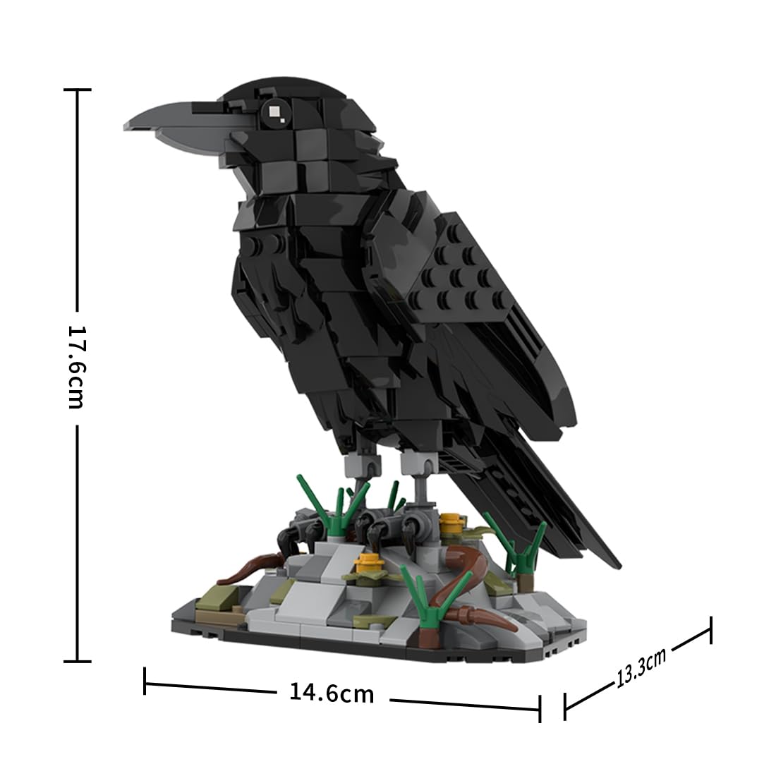 Aetheria Raven Bird Animal Building Set 357 Pieces Animals Bird Bricks Home Office Decor Art Ornament, Creative Construction Collectors & Enthusiasts