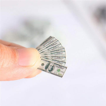 1:12 Dollhouse Miniature Scene Model Mini 200 Pieces Dollar Bills Set (Multicolored)