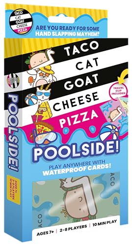 Taco Cat Goat Cheese Pizza Pool Edition Wildly Entertaining Waterproof Card Game for Outdoor Game Days | Easy to Play with 10 Minute Rounds | Fun