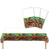 OLAPSATD Sandbox Game Theme Tablecloth, 3 Pcs Plastic Disposable Pixel Video Game Tablecovers Supplies Rectangle Sandbox Miner Decorations