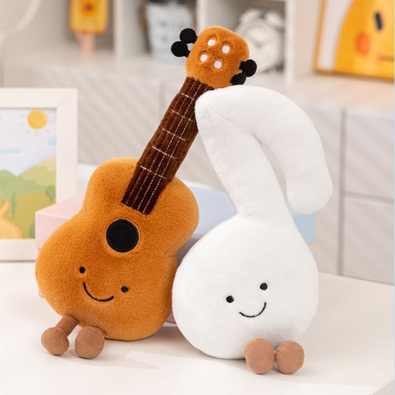 14.9" Guitar Plush Toy Soft Stuffed Rock Star Plushes Musical Instrument Throw Pillow Gift for Kids Party Birthday Decoration