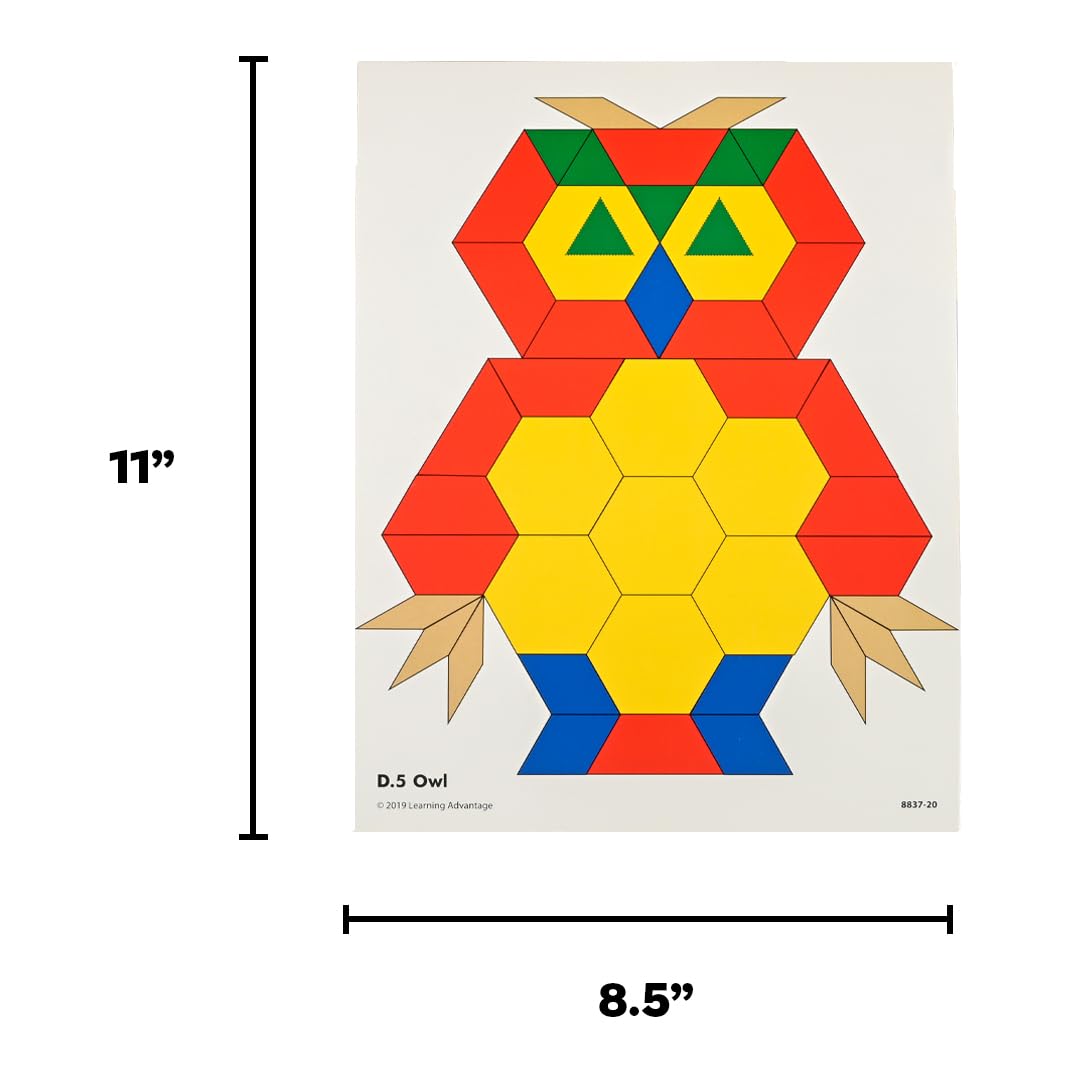 LEARNING ADVANTAGE Pattern Block Activity Cards, Set of 20