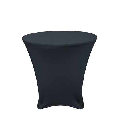 YOUR CHAIR COVERS - 30 x 30 inch Lowboy Cocktail Round Stretch Spandex Table Cover - Black, Fitted Elastic Tablecloth for Round Tables