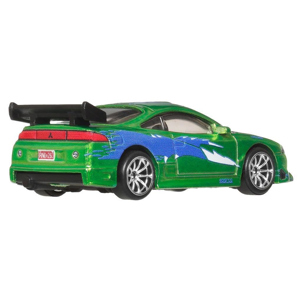 Hot Wheels - Premium - 1995 Mitsubishi Eclipse - JHW68 - HNW46 - Fast & Furious 1/5 - Real Riders - Premium Card - Green - Official Licensed Model