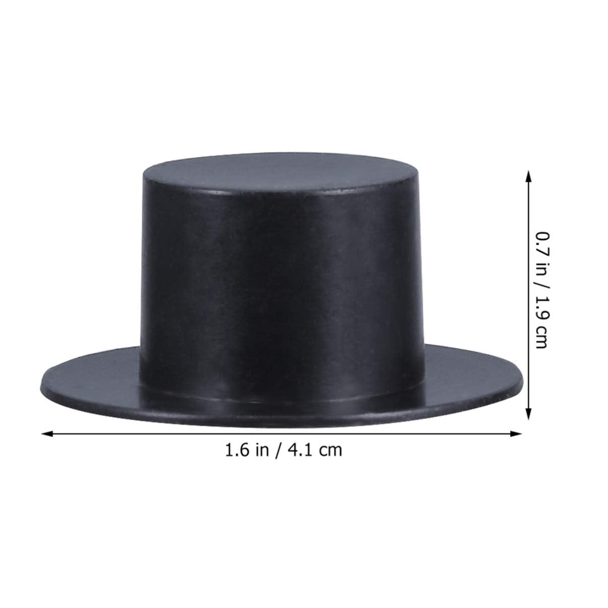 NUOBESTY 50pcs Mini Plastic Top Hats Black Snowman Hats Christmas Wine Bottle Decor Party Supplies