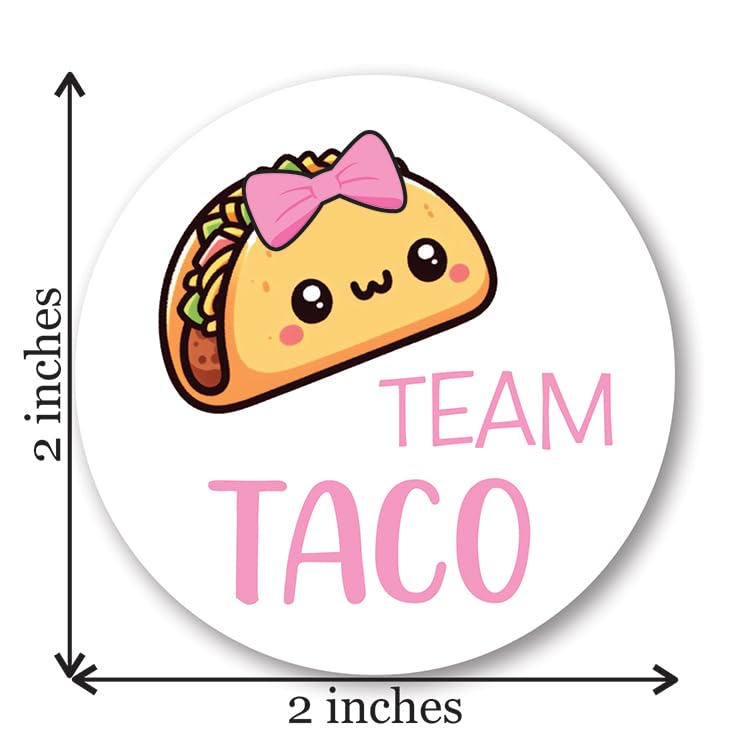 Fiesta Taco or Burrito Gender Reveal Stickers - 40 Labels (20 of Each Design)