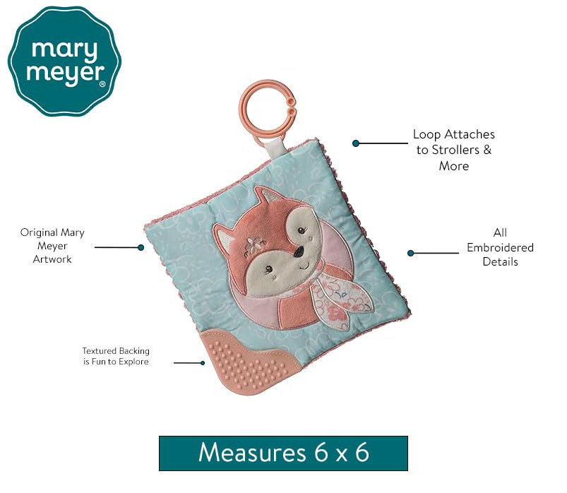 Mary Meyer Crinkle Teether Toy with Baby Paper and Squeaker, 6 x 6-Inches, Sweet n Sassy Fox