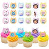 DecoPac DreamWorks Gabby's Dollhouse Rings, 24 Cupcake Decorations Featuring Gabby, Pandy Paws, Irresistible Kitty Characters, and Super Fun