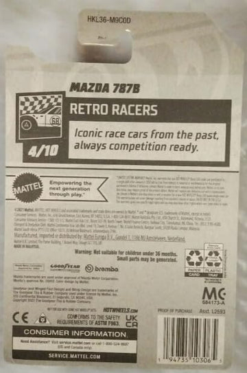 Hot Wheels Black Mazda 787B 25/250 Retro Racers 4/10 Exclusive