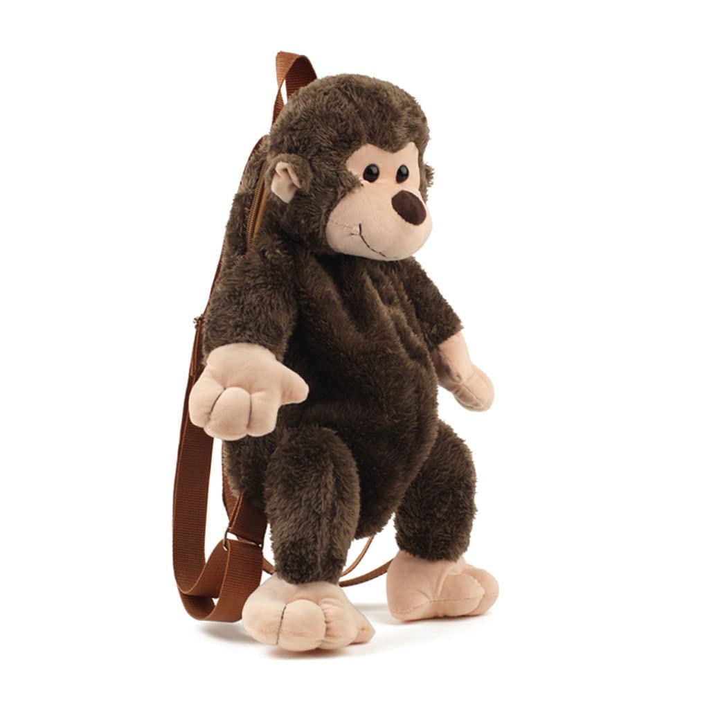 Monkey Backpack with Leash Fluffy Monkeys Stuffed Animal Shoulder Backpack