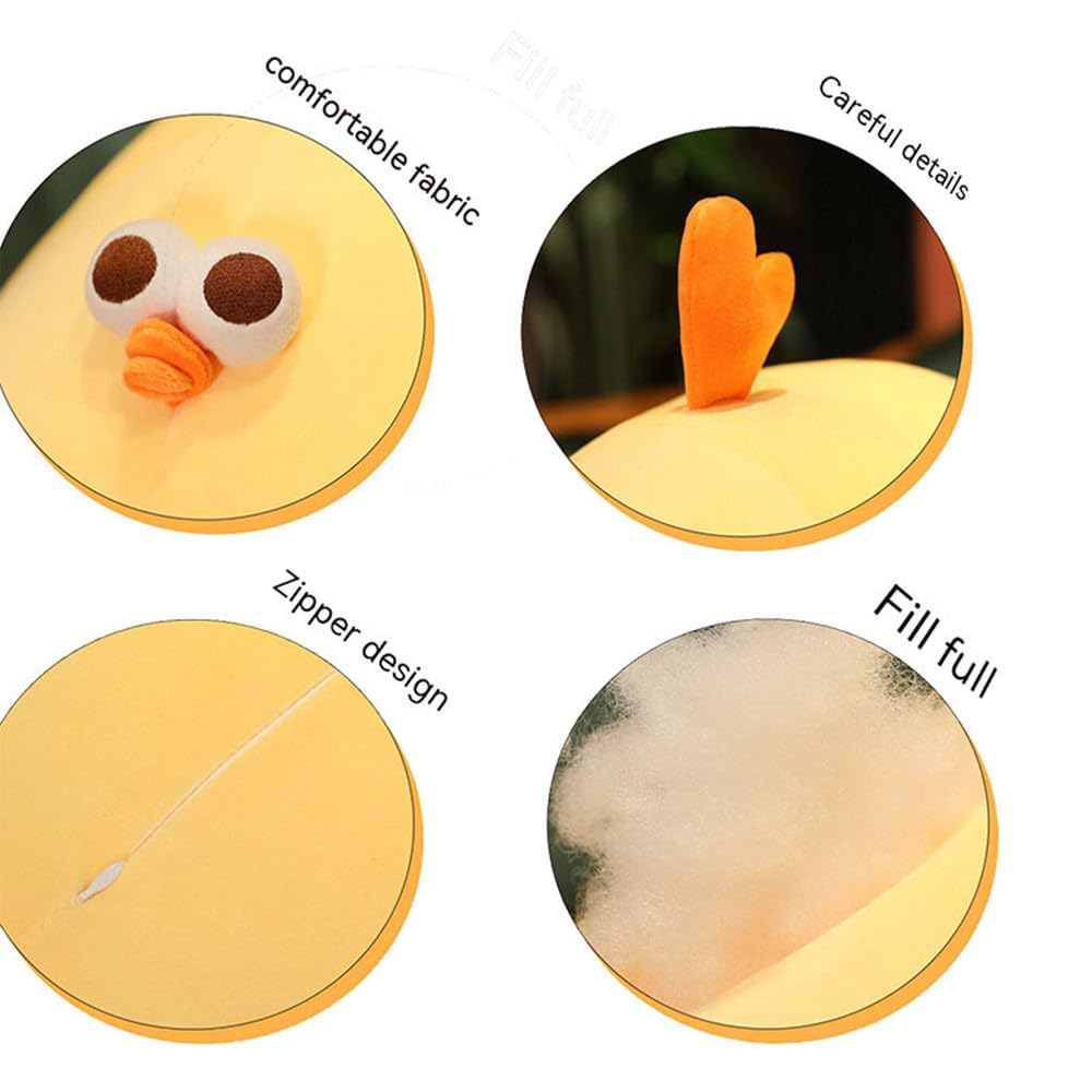 XIYUAN Fat Chicken Plush Pillow Super Soft Mother Hen Doll Plush Toy 17.7inch Funny CuteChicken Neck Pillow Yellow Chicken Stuffed Animal for Boys