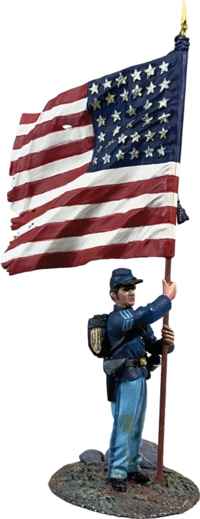 W. Britain American Civil War 31417 Union 44th New York NCO with National Colors 1:30 Scale Metal
