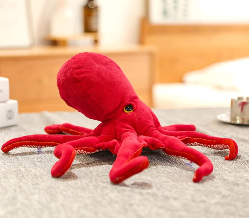 Xshelley Redsimulation Octopus Plush Toy, Soft Fish Cushion Pillow Octopus Plush Toy, Underwater Squid Doll Pillow Family Decoration Gift Children