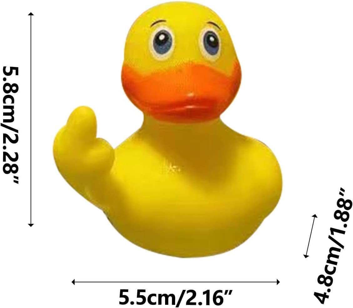 2Pcs Yellow Rubber Ducks Decor, 2.28" Finger Rubber Duck, Cute Small Funny Toys Car Accessories for Bathroom Car Dashboard Decorations?Bath Ornamental