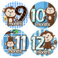 Baby Monthly Milestone Stickers, Baby Milestone Sticker, Monthly Age Month Stickers, Baby Boys Stickers, Newborn Boy Month Stickers for Little Boy