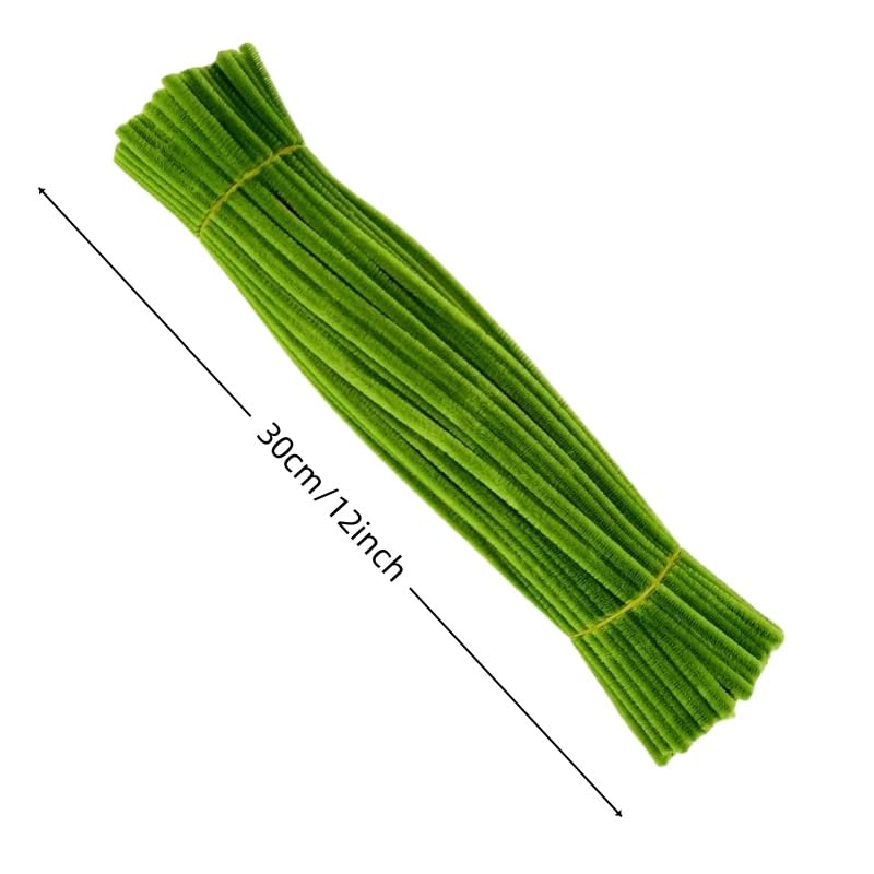 300 PCS Thick Pipe Cleaners Craft Supplies Eucalyptus Sage Green Color Chenille Stems for Wedding Christmas Art and Craft Projects Creative DIY