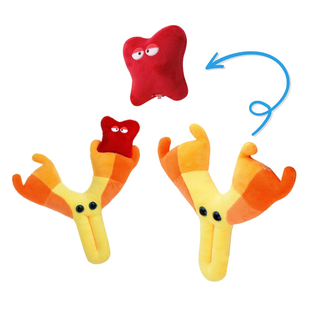 GIANTmicrobes Antibody Plush, Blood Bank, Hematology Gifts, Infectious Disease Doctor Gift, Get Well Gifts, Blood Cells. Pharmacist Gift