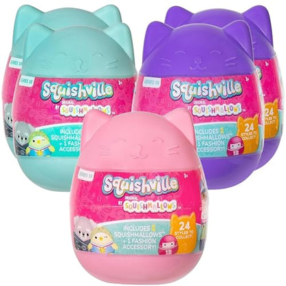 Squishmallows Squishville Series 10 Mini Mystery Plush Blind Capsule (5 Pack) Official Jazwares Collectible Stuffed Animal Toy - Soft Squishy Surprise