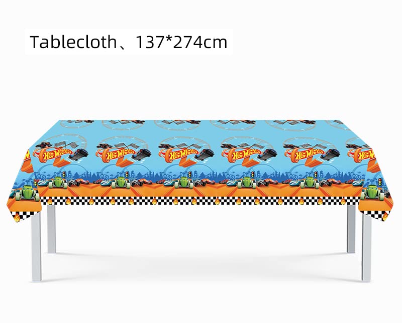 DRENGE 1pcs hot car Wheels Birthday Party Tablecloth Table Cover,hot car Wheels Birthday Supplies Decorations
