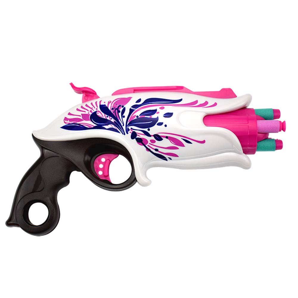 Girls Pink Tactical Vest Set with Gun for Nerf Rebelle and N-Strike Elite Series with 30 Refill Darts, Quick Reload Clip, Wrist Ammo Holder, Safety